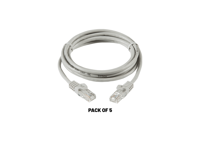 HAYDON GREY CAT5 1M RJ45 PATCH LEAD X5 PACK