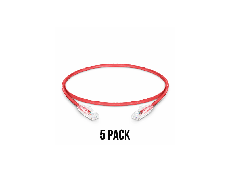 HAYDON RED CAT5 0.5M RJ45 PATCH LEAD X5 PACK HAY-RJ45GR0.5MCAT5