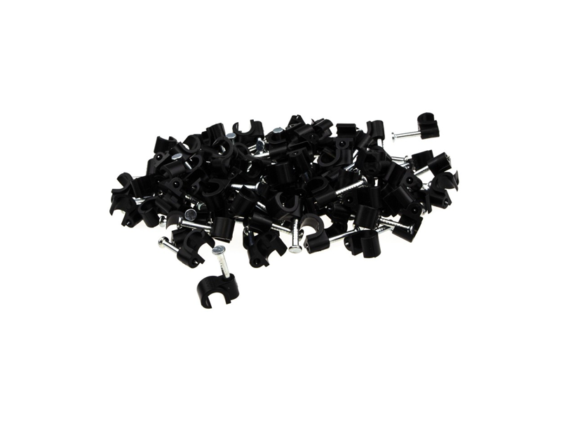 CABLE CLIPS TC 7-10 BLACK CLIPS 100 PACK