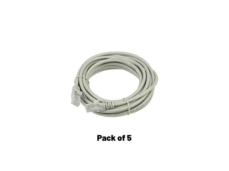 HAYDON GREY CAT5 3M RJ45 PATCH LEAD X5 PACK