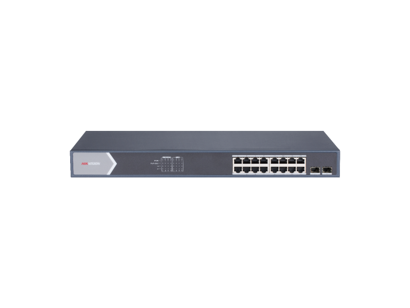 HIKVISION 16 PORT GIGABIT SMART POE SWITCH 2 RJ45 2 SFP