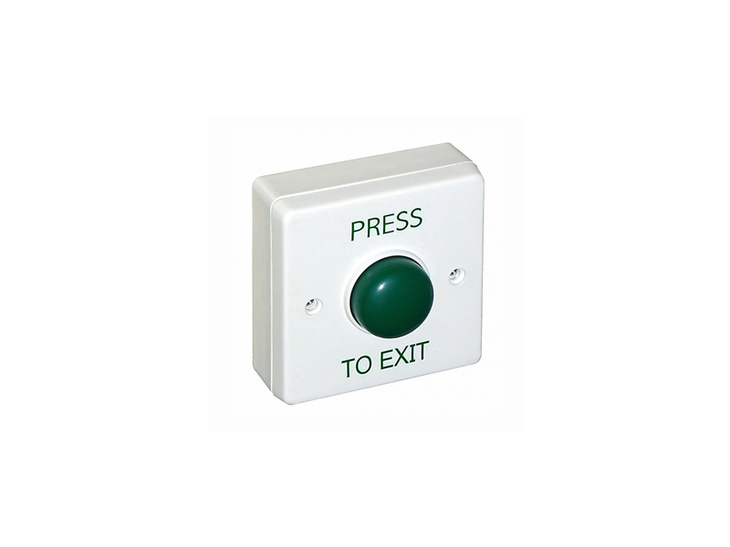 WHITE PLASTIC GREEN DOME EXIT BUTTON