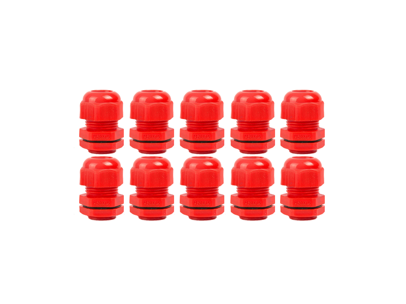 20MM NYLON GLANDSLOCKNUTS KIT 10PACK RED