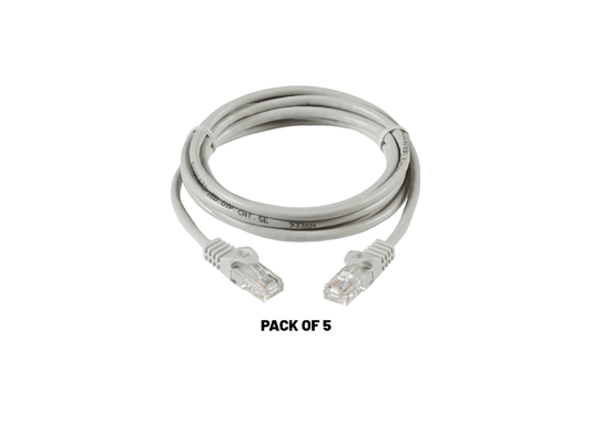 HAYDON GREY CAT5 1M RJ45 PATCH LEAD X5 PACK
