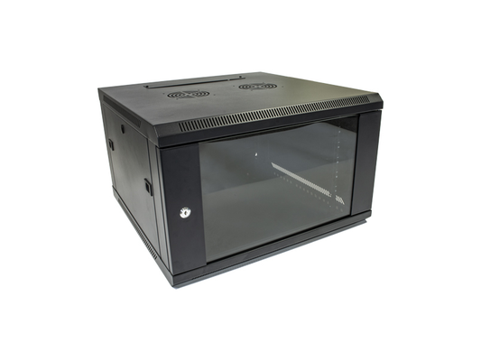 6U 600MM DEEP BLACK WALL CABINET ASSEMBLED