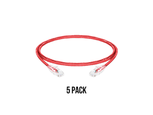 HAYDON RED CAT5 1M RJ45 PATCH LEAD X5 PACK