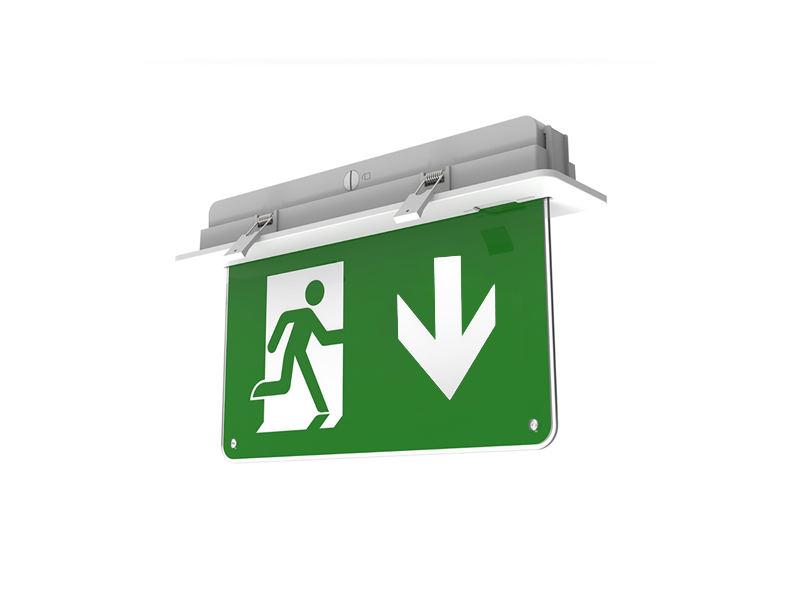CQR LED EMERGENCY BLADE EXIT SIGN C/W ARROW DOWN LEGEND – WHITE