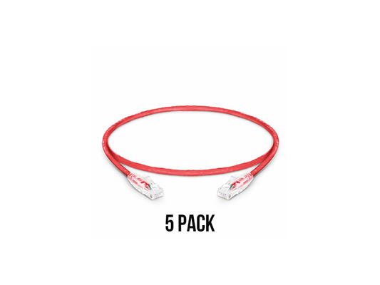 HAYDON RED CAT5 0.5M RJ45 PATCH LEAD X5 PACK HAY-RJ45GR0.5MCAT5