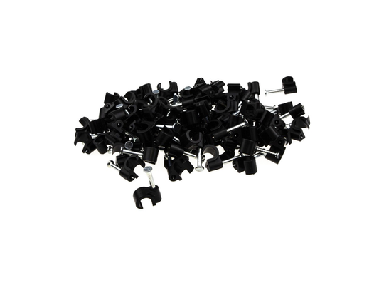 CABLE CLIPS TC 7-10 BLACK CLIPS 100 PACK