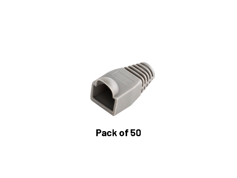 HAYDON RJ45 CAT5/6E STRAIN RELIEF BOOT GREY 50PK