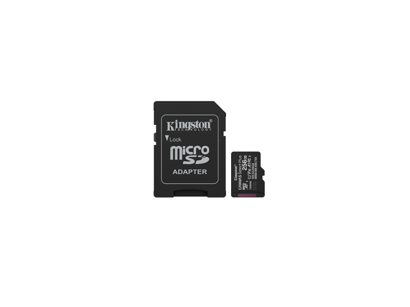 KINGSTON 256GB MICROSD CANVAS SELECT CARD + ADAPTER