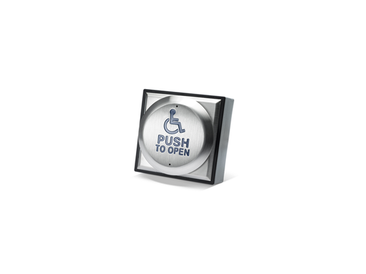 4 INCH EXIT BUTTON DIS LOGO & PUSH TO OPEN WHEELCHAIR
