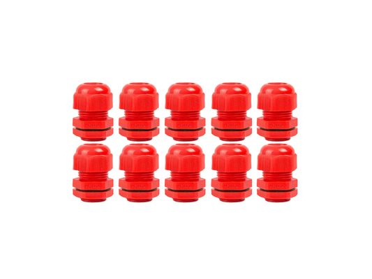 20MM NYLON GLANDSLOCKNUTS KIT 10PACK RED
